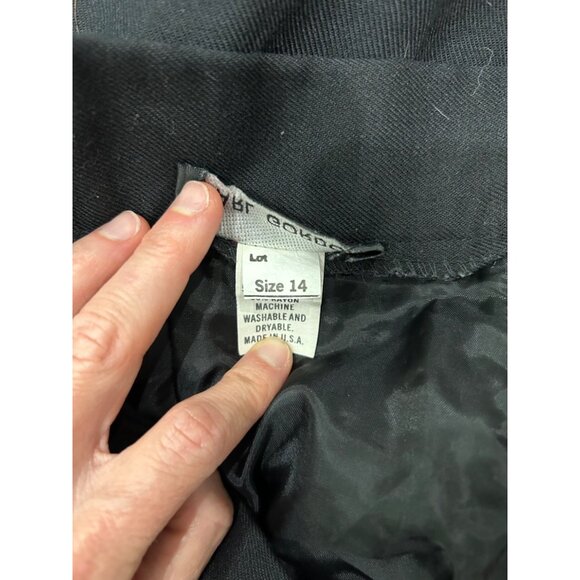 Vintage Pearl Gordon Black Pencil Skirt High Waist Knee Length Size 14 - Picture 7 of 10